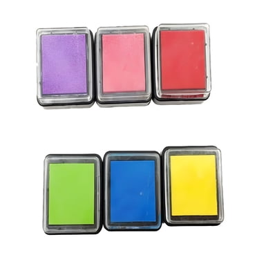 CCOCC 3X Craft Ink Pads for Kids Washable Stamps Partner Set of 6 DIY Multicolor Craft