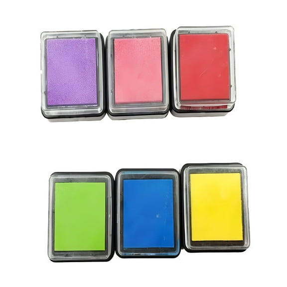 CCOCC 3X Craft Ink Pads for Kids Washable Stamps Partner Set of 6 DIY Multicolor Craft