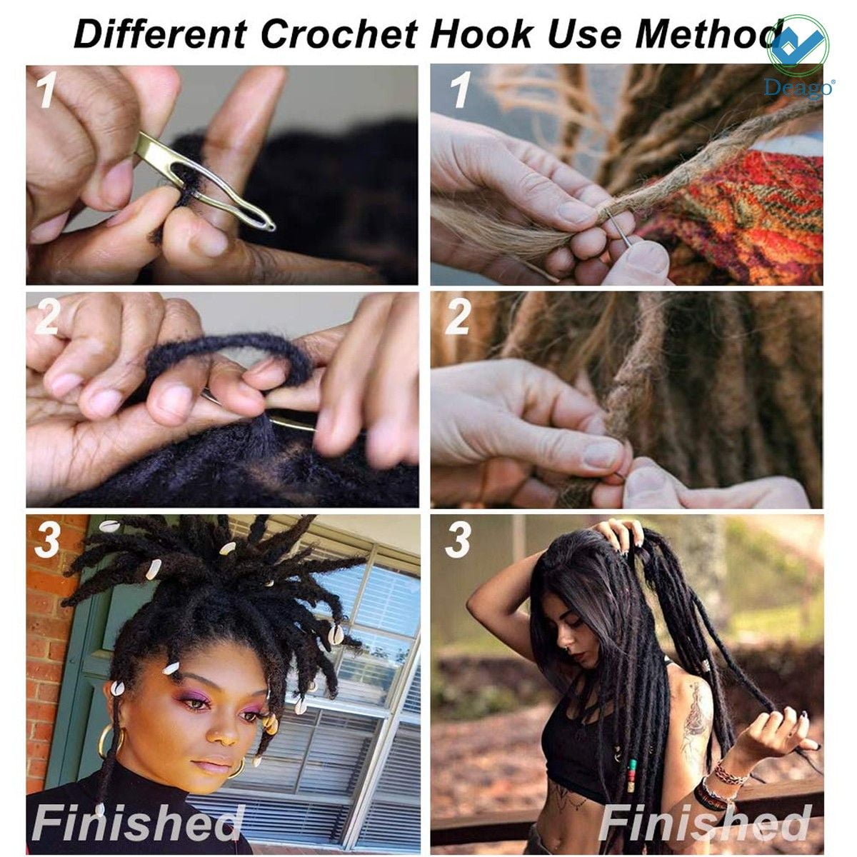 Double crochet hook vs single crochet hook #locs #dreads