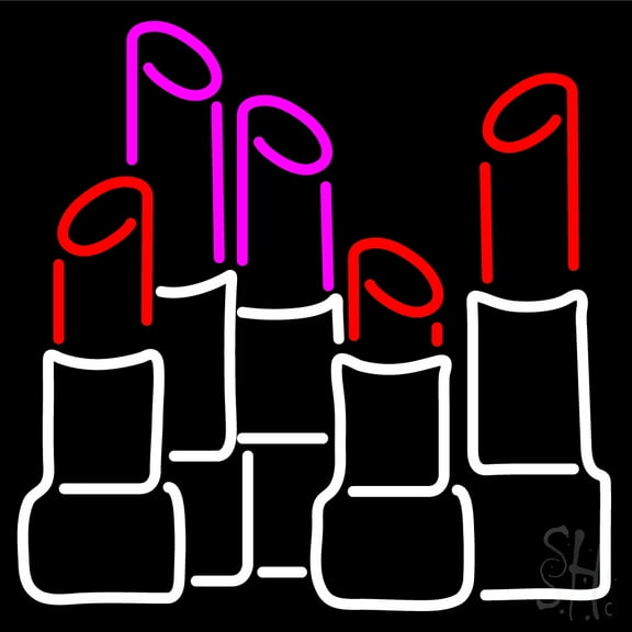 Lipstick LED Neon Sign 24 x 24 - inches, Black Square Cut Acrylic Backing, with Dimmer - Bright and Premium built indoor LED Neon Sign for Defence Force.