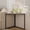Gray, variant on VECELO 22.4" Small Corner Table, Space Saving Triangle Vanity Desk, Computer Desk with Sturdy Steel Frame, Brown