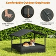 thumbnail image 2 of Yaheetech Outdoor Rattan Dog House with Canopy and Foam Cushion, Black/Gray, 2 of 7