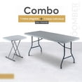 thumbnail image 1 of Mesa Plegable Blanca 180 cm + Mesa Plegable Personal LOOMBER, 1 of 5