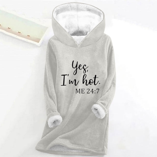 RKSTN Blouses pour Femmes Imprimé Numérique Peluche et Épaissi Mode Décontractée Manches Longues à Capuche Col Rond Chandail en Molleton Blouses pour Femmes Habillées Décontractées