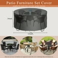 thumbnail image 2 of Aonewoe 62"x28" Round Patio Furniture Covers Heavy Duty Garden Table Cover 600 Oxford Cloth Waterproof Table Covers Outdoor Tables & Chair Cover(Black), 2 of 7