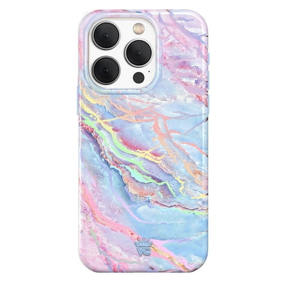 Velvet Caviar iPhone 15 Pro Case MagSafe Compatible - Cute Protective Phone Cases for Women - Iridescent Holographic Pink Blue Marble
