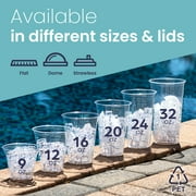16 oz Clear Plastic Cup - Iced Cold Drink Coffee Tea Juice Smoothie Bubble Boba Frappucino, Disposable, Mediuim Size, No Lid [50 Pack]