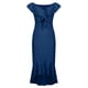 thumbnail image 5 of Vestido sexy hasta la rodilla de manga corta de color sólido con hombros descubiertos y corte entallado con borde de volantes para mujer Fridja  qw863, 5 of 7