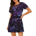 thumbnail image 1 of Fotbe Lilac Bata de Dormir para Mujer con Estampado, Camisón de Algodón de Manga Corta, Ropa de Dormir Casual, 1 of 6