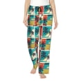 thumbnail image 1 of Fotbe Colorful Hawaii Palms Pantalones de Pijama para Mujer, Pantalones de Dormir, Pantalones Pj con Cordón y Bolsillos-3X-Large, 1 of 6