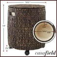 thumbnail image 7 of Casafield Rolling Storage Basket - Espresso, Handwoven Hyacinth Rolling Hamper with Lid, Storage Bin on Wheels for Living Room, Bathroom, Laundry, 7 of 7