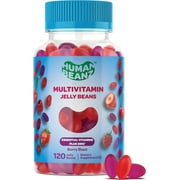Human Beanz Jelly Bean Multivitamin Gummies, Immune Support Adult Multivitamins with Zinc, Berry Blast, 120 Count