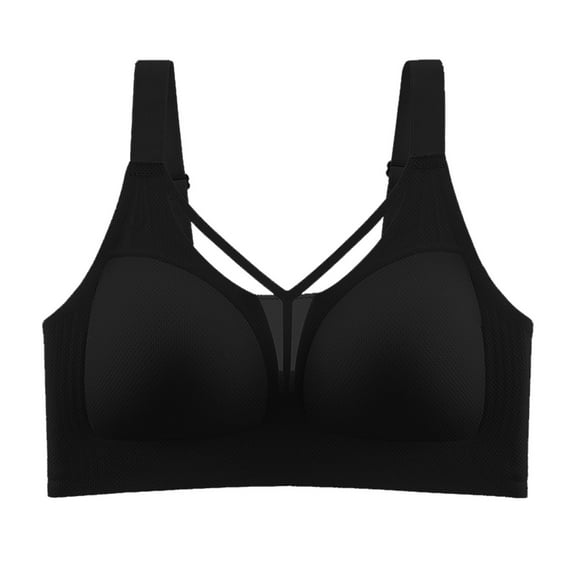 L-5X Plus Size Wireless Bras for Women Lightweight Push Up Bralettes Ladies Trendy Solid Color Breathable Hollow-Out Adjustable Underwear Bra