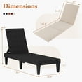 thumbnail image 3 of Gymax Lot de 2 Chaises Longues de Patio Fauteuil Inclinable avec Dossier Réglable à 3 Positions et Coussin Noir et Blanc, 3 of 10