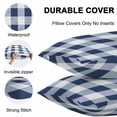 thumbnail image 4 of Waterproof Throw Pillow Covers Set of 2, 24x24 Inch Navy Blue Plaid Decorative Pillowcases Outdoor Pillow Slip Cushion Covers Set for Couch Tent Spring Farmhouse Buffalo Checkered, 4 of 7