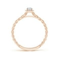 thumbnail image 2 of ANGARA Natural Diamond Halo Twisted Shank Engagement Ring in 14K Rose Gold for Women (Size-5x3mm| Color-H| Clarity-SI2) | April Birthstone, Anniversary, Jewelry Gift for Women | Natural Diamond Ring, 2 of 8