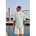 thumbnail image 4 of Camisa COOFANDY, casual Henley, manga corta, cuello redondo, lino, 4 of 6