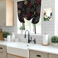 thumbnail image 5 of Black Snowflake Christmas Tie Up Curtains 45 Inches Long, Kitchen Window Curtains Over Sink, Red Yellow White Snowflake Small Window Curtains Shade Balloon Curtains Valances for Bedroom/Cafe 34"x45", 5 of 8
