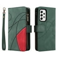 thumbnail image 7 of Zipper Wallet Case for Samsung Galaxy A53 5G Large Capacity Card Slots Holder Magnetic Clasp Cover, Luxury PU Leather Anti-Shock Flip Folio Case with Kickstand Wrist Strap Handbag Protective Cas,Green, 7 of 7