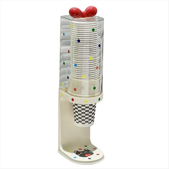 Dispensador de Vasos de Agua, Portavasos Desechables con Base , Dispensador de Vasos de Papel Tipo Tirador.