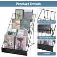 thumbnail image 4 of ybaymy 6-Tier 18" Wide Metal Wire Magazine Rack,Table Top Book Display Stand with Sign Channel,Collapsible Commercial Display Holder for Comic,Greeting Card,Literature,Trade Show,Art Print, 4 of 8