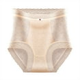 thumbnail image 2 of HongQid Womens High Waisted Seamless Underwear Lace Stretch No Show Tummy Control Panties Hipster Full Coverage Briefs Khaki L, 2 of 3