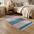 thumbnail image 2 of ODIKA 5'x7' Navy Pink Geometric Floral Stripe Washable Area Rug Intricate with Circles and Arches for Dining Room, Under Table, Home Office, Non-Slip Chair-Friendly, 2 of 7