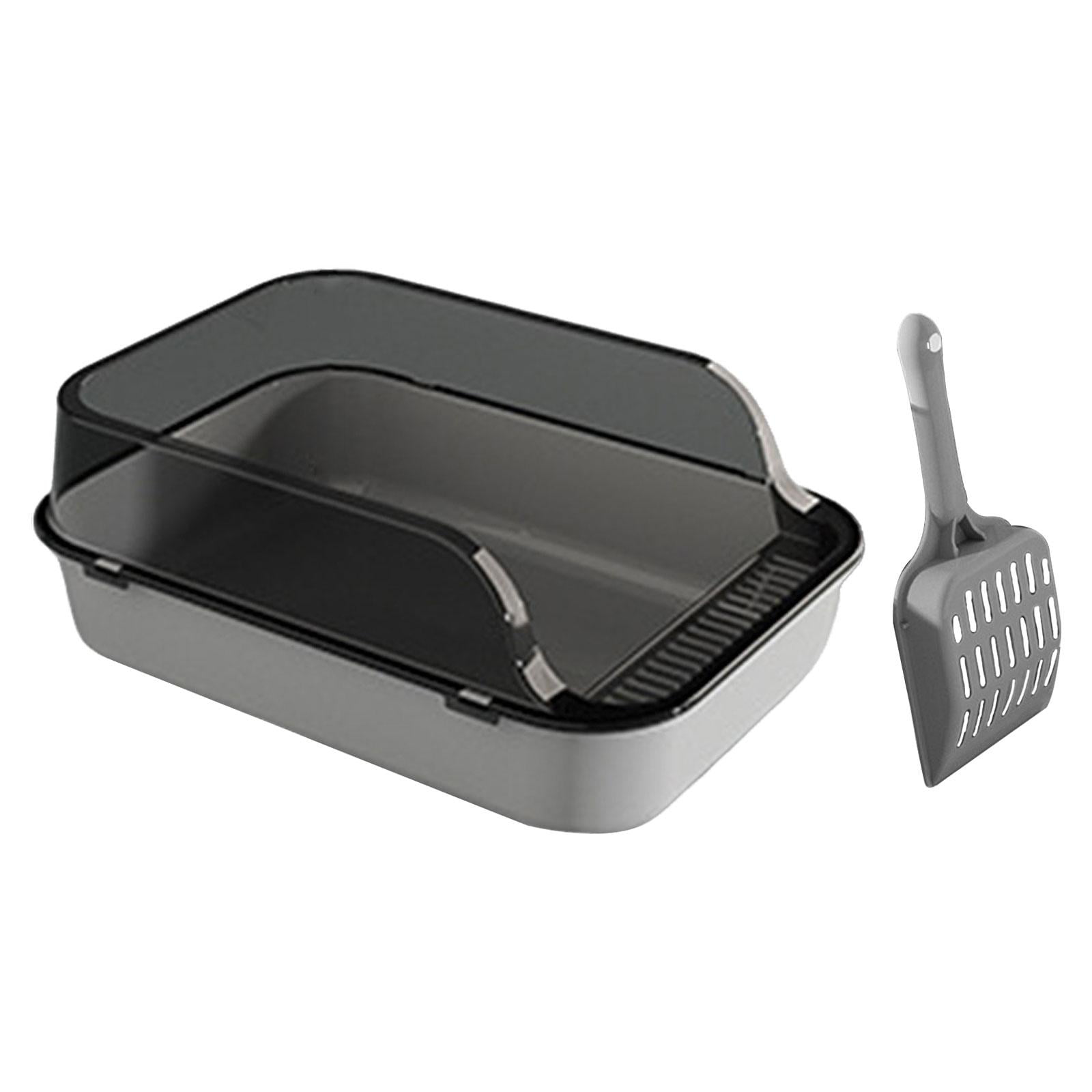 yotijay Cat Litter Box Toilet Travel Large Cat Litter Container Kitten Litter Pan Kitten Gray