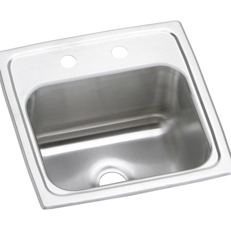 Elkay Bpsr15 Celebrity 15 Drop In Single Basin Stainless Steel Bar Sink - 2 Faucet Holes