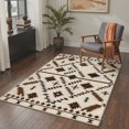 thumbnail image 3 of GENIMO 5'x7' Area Rug for Living Room, Machine Washable Non Slip Low Pile Rug for Bedroom Dining Room, Boho Bohemian, Earthy Brown, 3 of 7