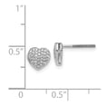 thumbnail image 2 of Real 14kt White Gold Diamond Heart Screw Back Post Earrings; for Adults and Teens; for Women and Men, 2 of 2