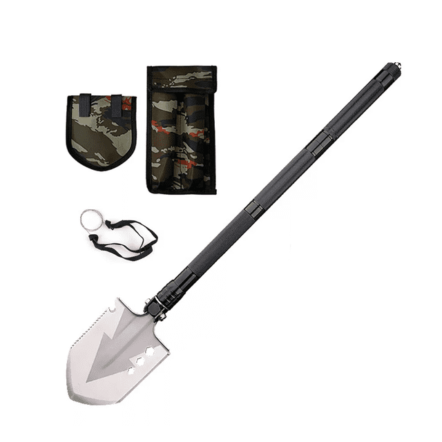 Pala Plegable Táctico Multiuso Con Cuchillo Pedernal Sierra Negra