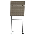 thumbnail image 5 of vidaXL Folding Bistro Chairs 2 pcs Grey Poly Rattan and Steel, 5 of 5