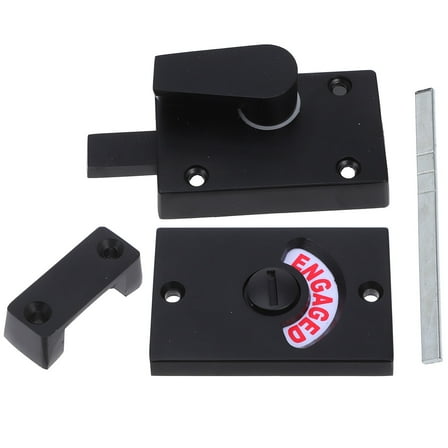 WHAMVOX  Bathroom Partition Door Lock Turn Latch Key Mounted Child Black