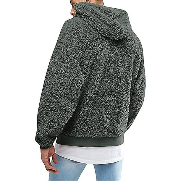 FAIABLE Mens Hoodies Pullover Oversized Hoodie Plush Fleece Hooded