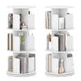 thumbnail image 1 of Costway 2 PCS 3-Tier Rotating Bookshelf 360° Display Rack Dividers & Anti-falling Baffles White, 1 of 10