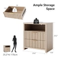 thumbnail image 3 of Ktaxon Nightstand with Charging Station, Night Stand Modern End Table with 2 Drawers, Bedside Table with Open Storage for Bedroom, Gray, 3 of 7