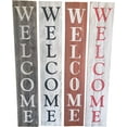 thumbnail image 4 of Rockin' Wood Indoor Outdoor Welcome Sign 5 Foot Vertical Rustic Reclaimed Wood Farm House Style for Front Door or Porch, White with Black Lettering, 4 of 5