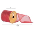 thumbnail image 2 of Vickerman 4" x 10 Yards Red Shiny Wired Edge Christmas Ribbon, 2 of 2