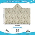 thumbnail image 2 of Beige Leaf Butterfly Pattern Hooded Bath Towel，50"x30" for Ages 3 To 12 Kids, Quick Dry Lightweight Soft Microfiber Hood Beach Towel Cover Up for Kids, 2 of 7