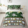 thumbnail image 2 of Feelyou Est Football Sleep Twin Bedding Sets 7-Piece for Teens, Modern Soccer Gaming Bedding Comforter Set, Green Plaid Buffalo Reversible Sheet Sets, Super Cozy Room Decor, 2 of 8