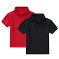 thumbnail image 2 of Boys 2PC Lapel Polo Shirt Short Sleeved Round Neck Summer Casual Solid Color Shirt for Boys 1-12Y, 2 of 6