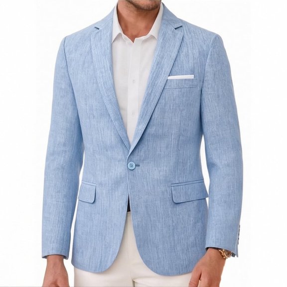 i.Finelong Men's Lightweight Breathable Single-Breasted Blazer Spring/Summer Business Casual Jacket