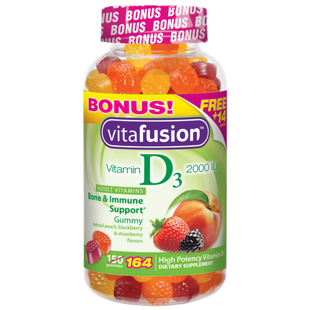Vitafusion Adult Vitamin D3 Gummies, 2000 IU, 164 Ct (Best Vitamin D3 Supplement Reviews)