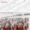 thumbnail image 6 of Christmas Snowman Bathroom Shower Curtain Pine Tree Leaf Deer Xmas Balls Red Black Plaid Waterproof Washable Shower Curtains for Bathtub Bath Decor with Grommets and Hook 66 X 72 Inch, 6 of 8