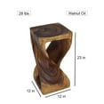 thumbnail image 2 of Haussmann® Original Wood Twist Stool 12 X 12 X 23 In High Walnut Oil, 2 of 7