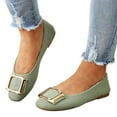 thumbnail image 3 of Women Square Buckle Flat Shoes Slip On Shallow Mouth Simple Single Shoes Casual Shoes Work Shoes, 3 of 6