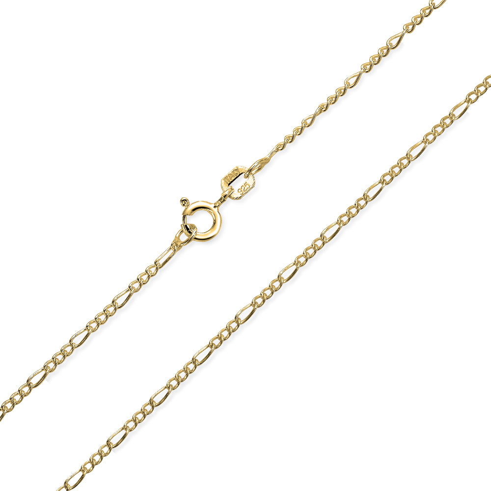 Thin Figaro Link Chain 40 Gauge For Women For Men Necklace 14K Gold ...