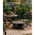 thumbnail image 3 of 35 Inch Fire Pit with BBQ Grill, Wood Burning Fire Pits for Outside with Lid & Fire Poker, 3 in 1 Round Metal Fire Pit Table with Cooking Grate, Outdoor Firepit for Backyard, Patio, Bonfire, Picnic, 3 of 7