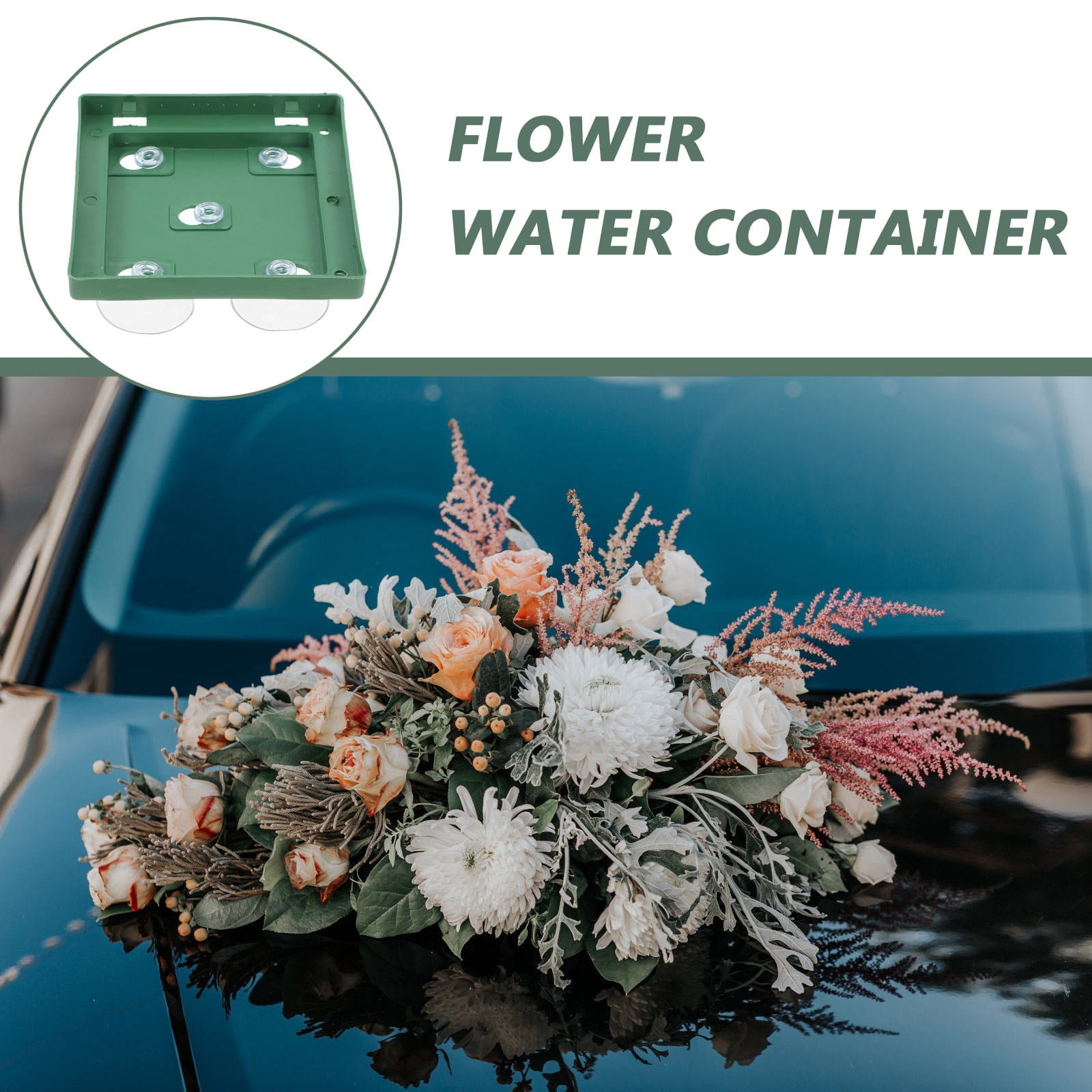FOMIYES Floral Cage Holder Green Plastic for Home Suction Cup Design Flower Mud Tray 20Pcs